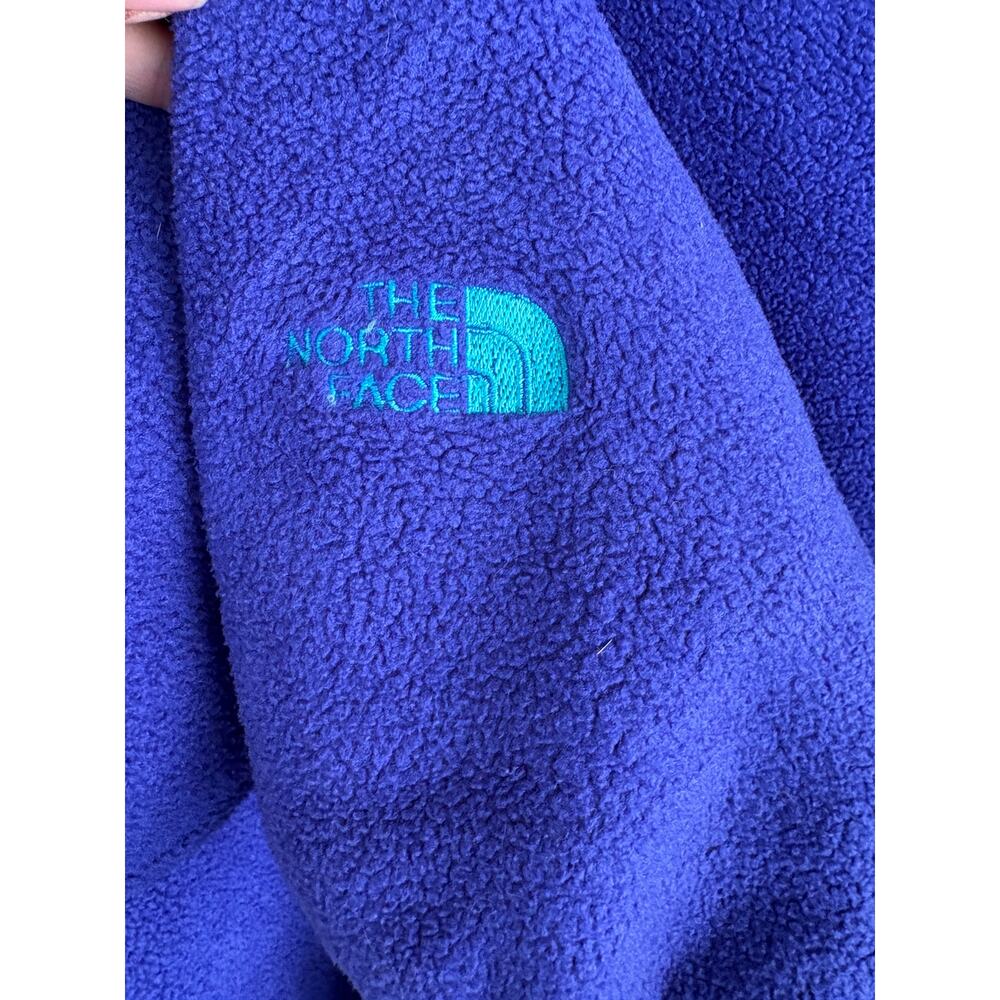 North Face Womens Vintage Fleece Jacket L Snap Blue Purple Outdoors Camp Hike - Picture 2 of 7